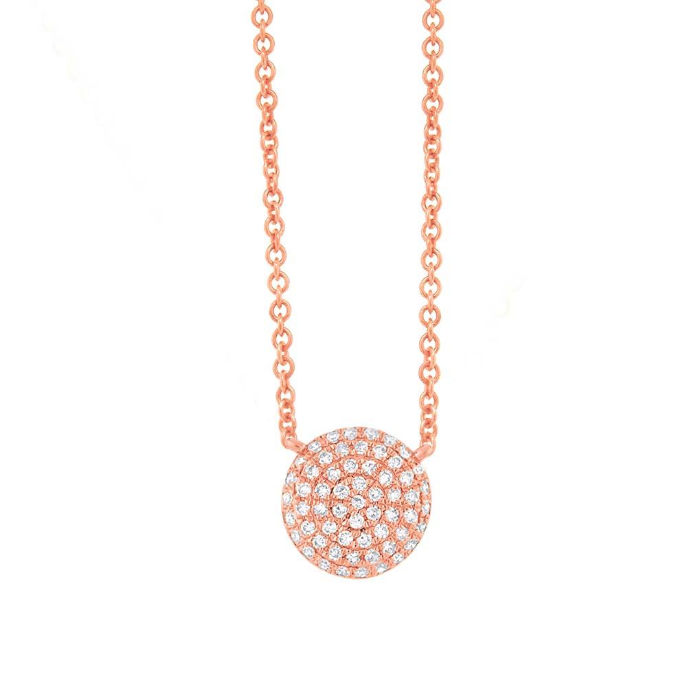 14k Rose Gold Diamond Pave Pendant - 0.17ct