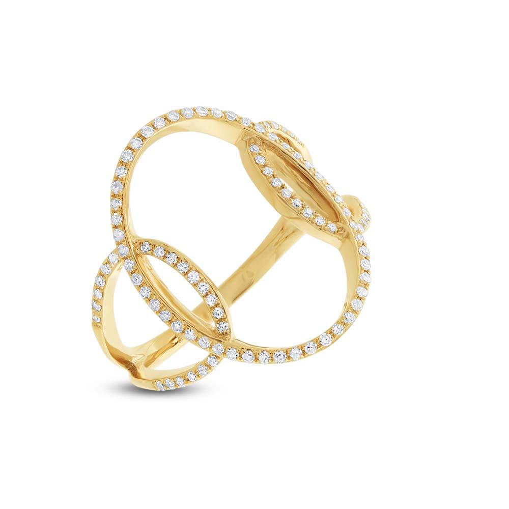 14k Yellow Gold Diamond Lady's Ring Size 9 - 0.27ct