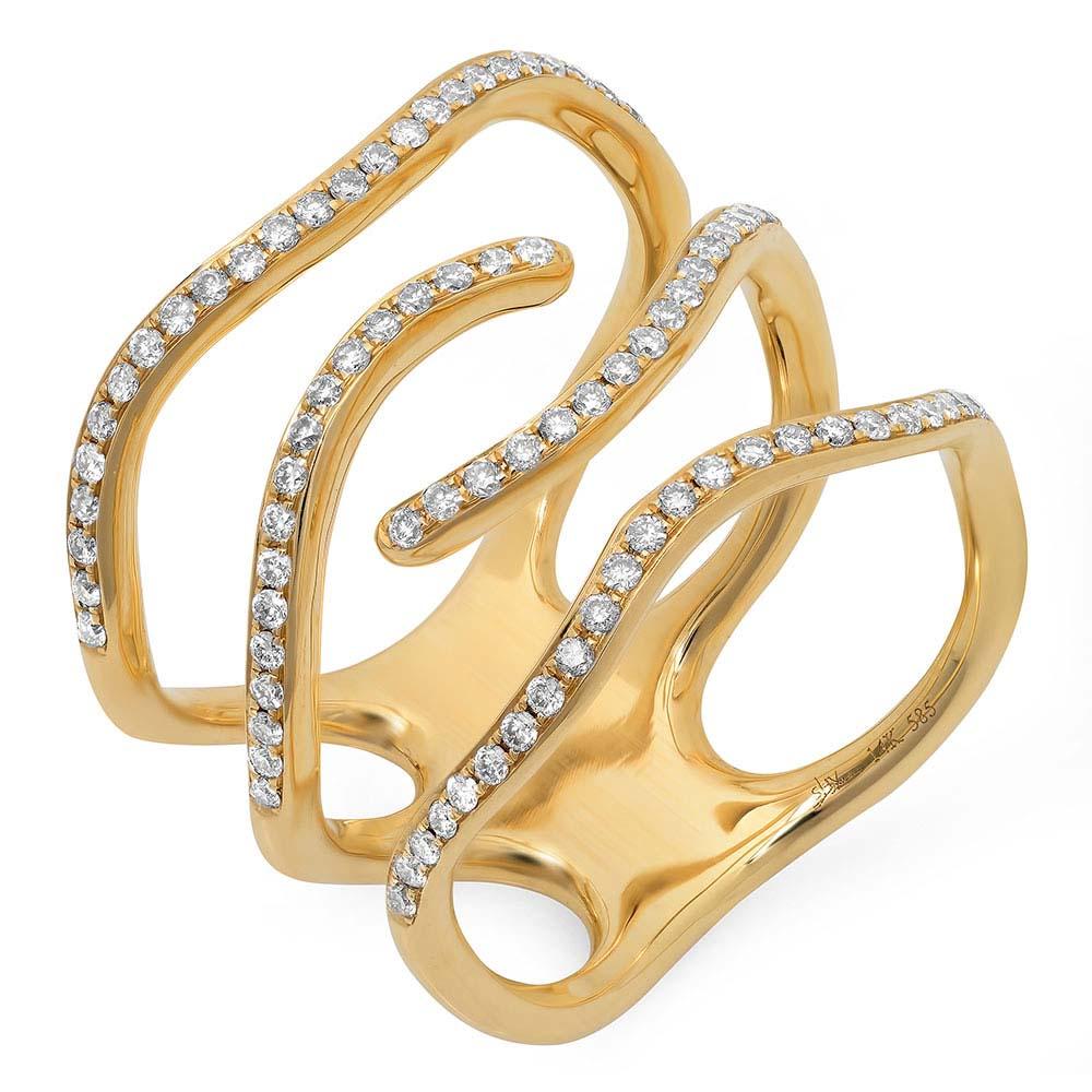 14k Yellow Gold Diamond Lady's Ring Size 8.5 - 0.45ct
