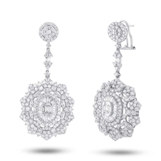 18k White Gold Diamond Earring - 9.34ct