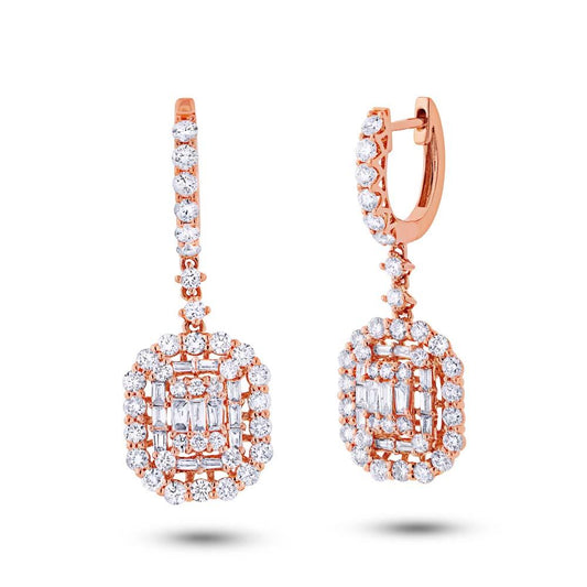 18k Rose Gold Diamond Earring - 2.41ct