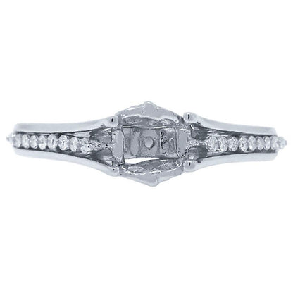14k White Gold Diamond Semi-mount Ring - 0.09ct