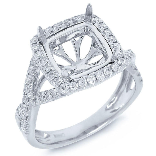 18k White Gold Diamond Semi-mount Ring - 0.53ct