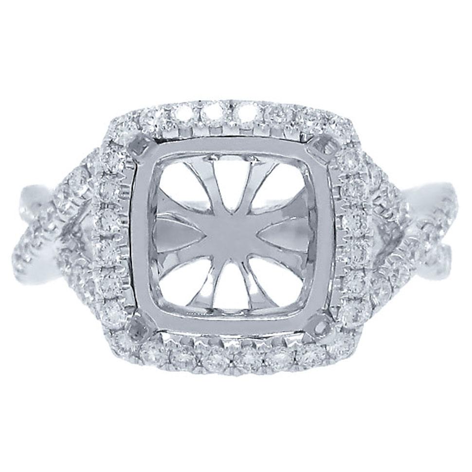 18k White Gold Diamond Semi-mount Ring - 0.53ct