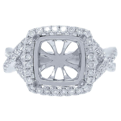 18k White Gold Diamond Semi-mount Ring - 0.53ct
