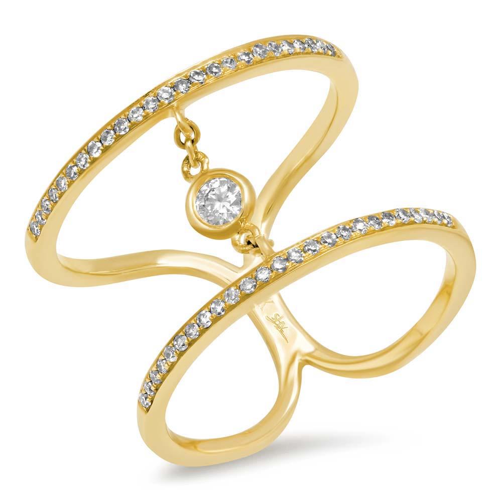 14k Yellow Gold Diamond Lady's Ring Size 6.5 - 0.24ct