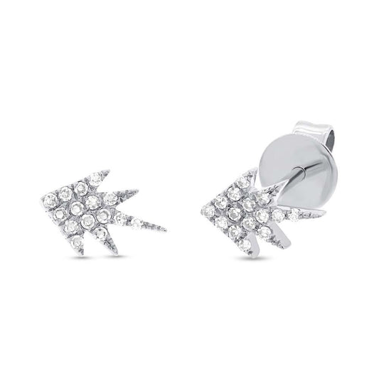 14k White Gold Diamond Stud Earring - 0.08ct