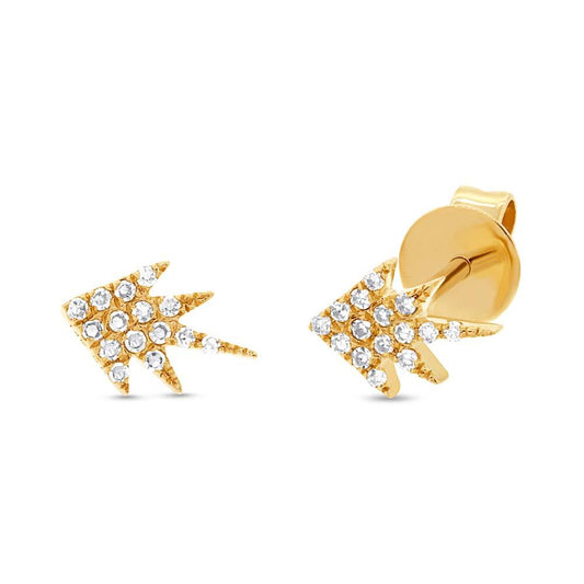 14k Yellow Gold Diamond Stud Earring - 0.08ct