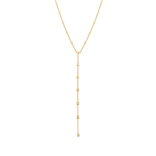 14k Yellow Gold Diamonds By The Yard Lariat Necklace - 0.48ct