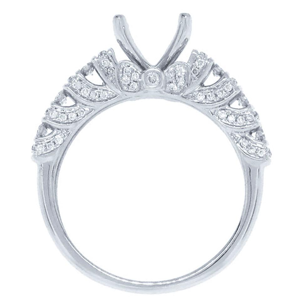 14k White Gold Diamond Semi-mount Ring - 0.40ct