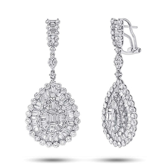 18k White Gold Diamond Earring - 7.05ct