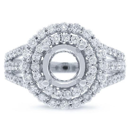 18k White Gold Diamond Semi-mount Ring - 0.97ct