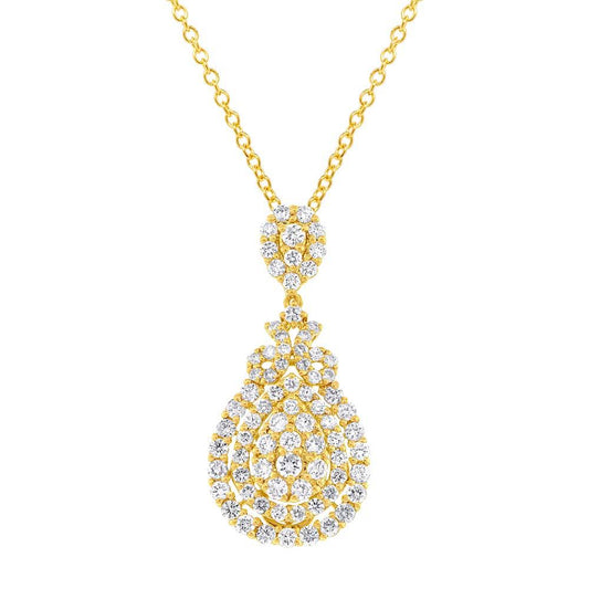 18k Yellow Gold Diamond Pendant - 1.96ct
