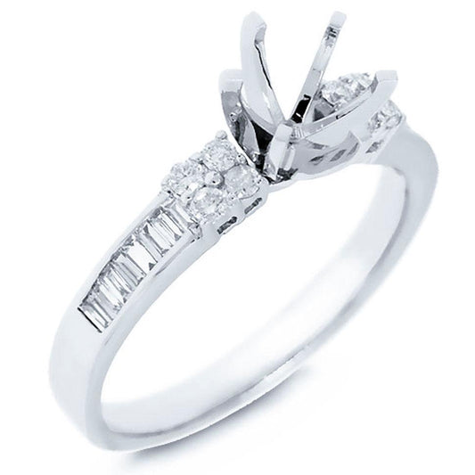 18k White Gold Diamond Semi-mount Ring - 0.32ct
