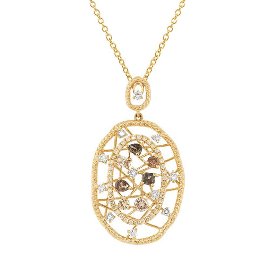 18k Yellow Gold Fancy Color Diamond Pendant - 1.20ct