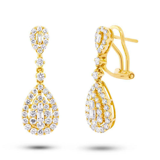 18k Yellow Gold Diamond Earring - 1.41ct