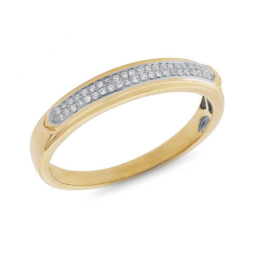 14k Yellow Gold Diamond Lady's Band - 0.09ct