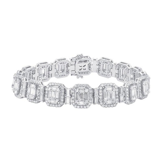 18k White Gold Diamond Baguette Bracelet - 6.99ct