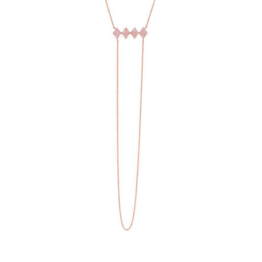 14k Rose Gold Diamond Pave Necklace - 0.30ct