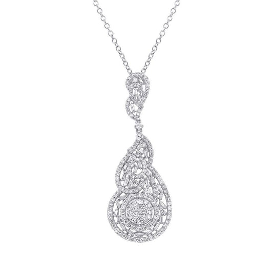 18k White Gold Diamond Pendant - 3.94ct