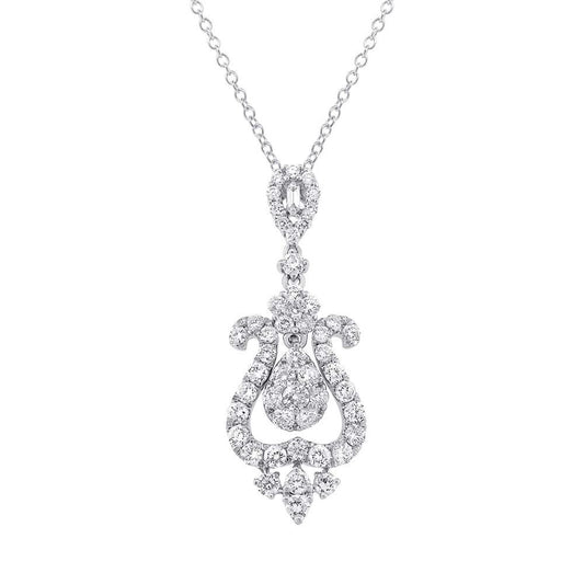 18k White Gold Diamond Pendant - 1.37ct