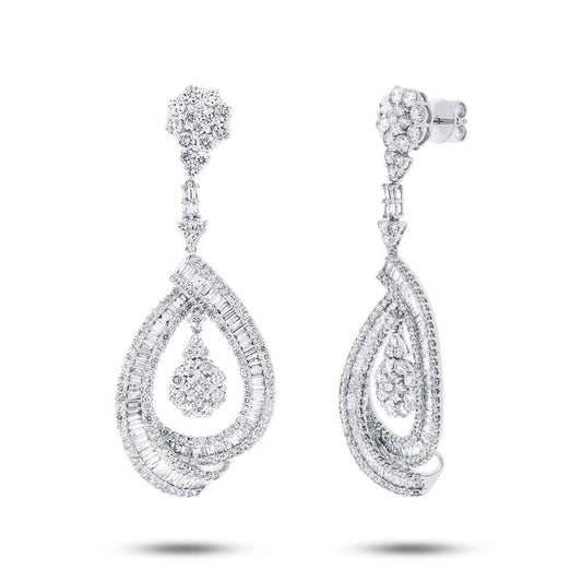 18k White Gold Diamond Earring - 7.76ct
