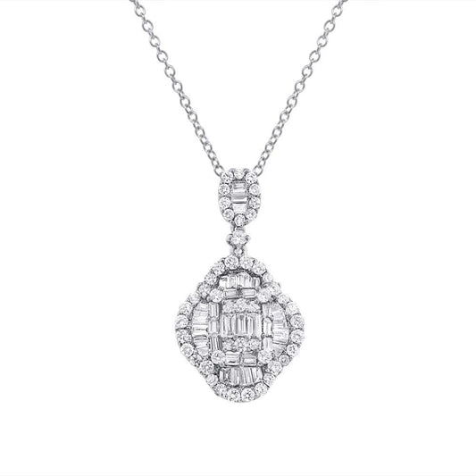 18k White Gold Diamond Pendant - 1.55ct