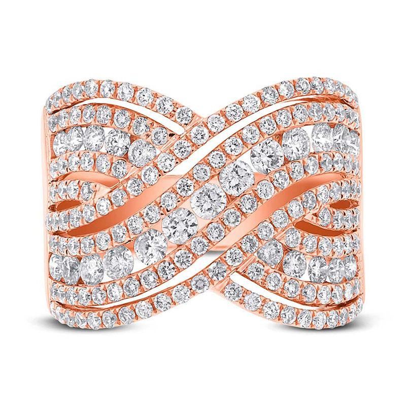 18k Rose Gold Diamond Lady's Ring - 1.89ct