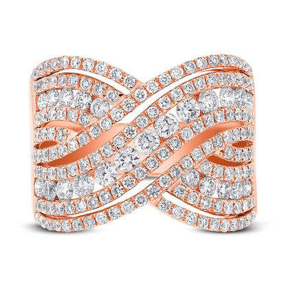 18k Rose Gold Diamond Lady's Ring - 1.89ct