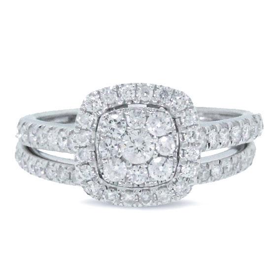 14k White Gold Diamond Wedding Set - 0.79ct