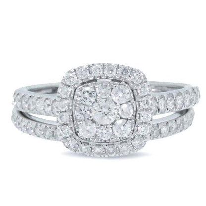 14k White Gold Diamond Wedding Set - 0.79ct