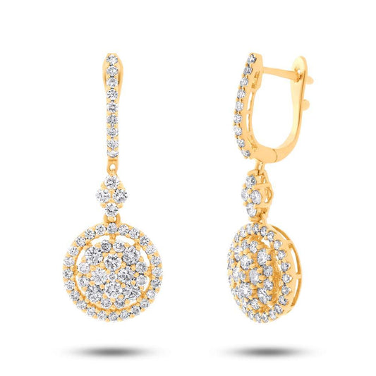 18k Yellow Gold Diamond Earring - 1.81ct