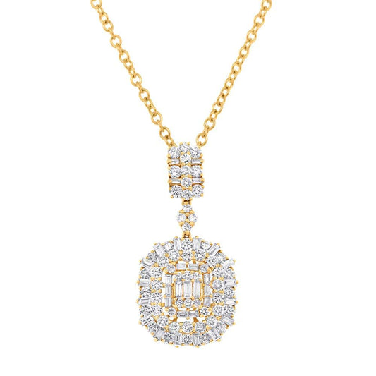 18k Yellow Gold Diamond Pendant - 3.31ct