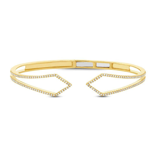 14k Yellow Gold Diamond Bangle - 0.44ct