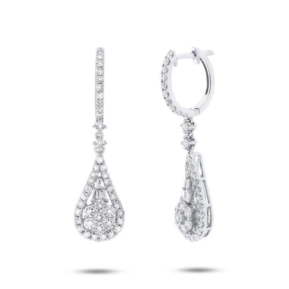 18k White Gold Diamond Earring - 1.63ct