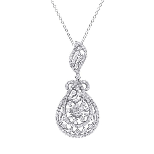 18k White Gold Diamond Pendant - 4.57ct