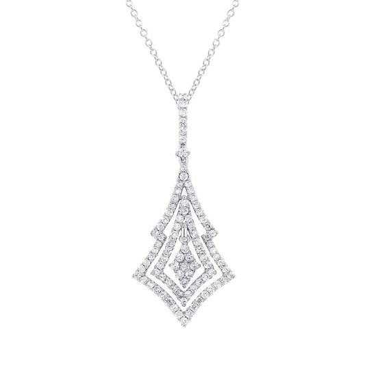18k White Gold Diamond Pendant - 1.61ct