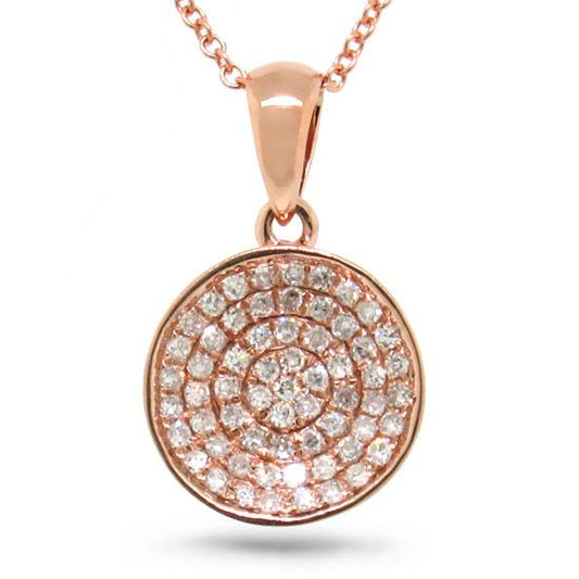 18k Rose Gold Diamond Pave Pendant - 0.17ct