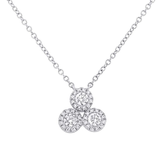 14k White Gold Diamond Pendant - 0.34ct