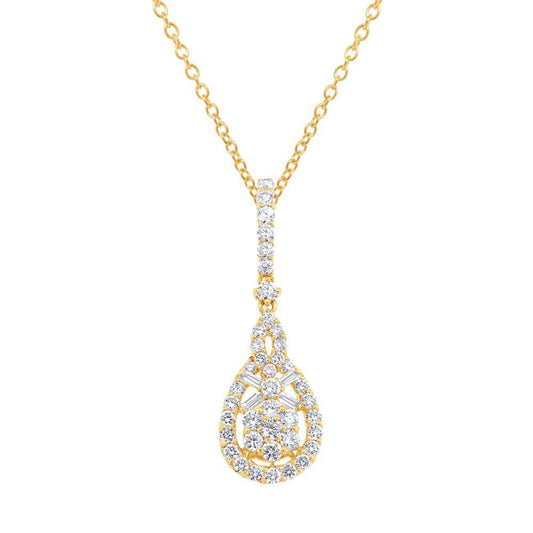 18k Yellow Gold Diamond Pendant - 0.93ct