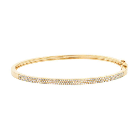 14k Yellow Gold Diamond Pave Bangle - 0.52ct