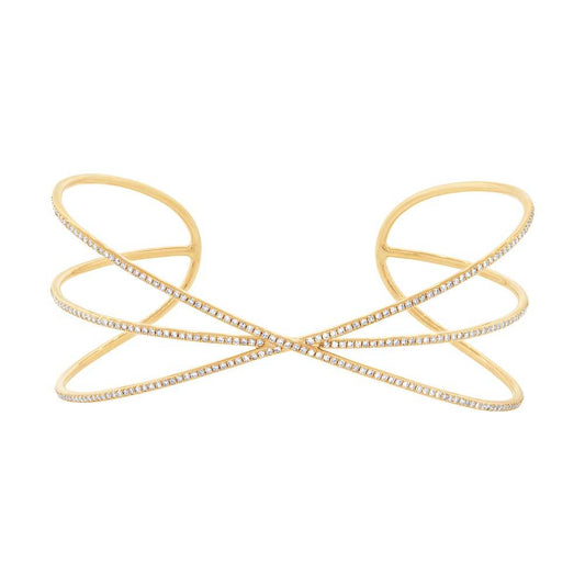 14k Yellow Gold Diamond Bangle - 0.44ct