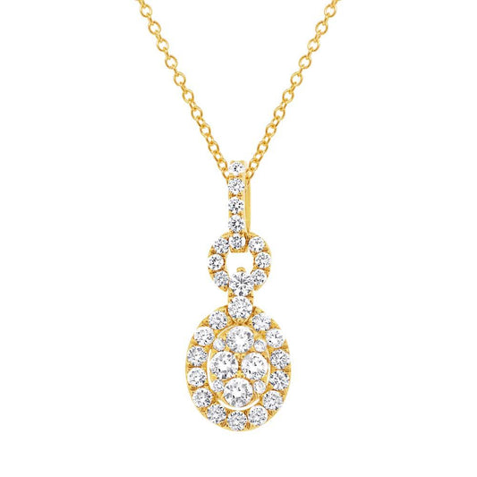 18k Yellow Gold Diamond Pendant - 0.86ct