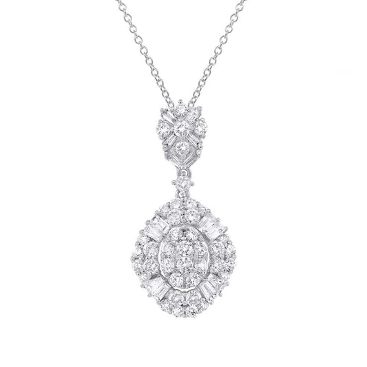 18k White Gold Diamond Pendant - 1.49ct