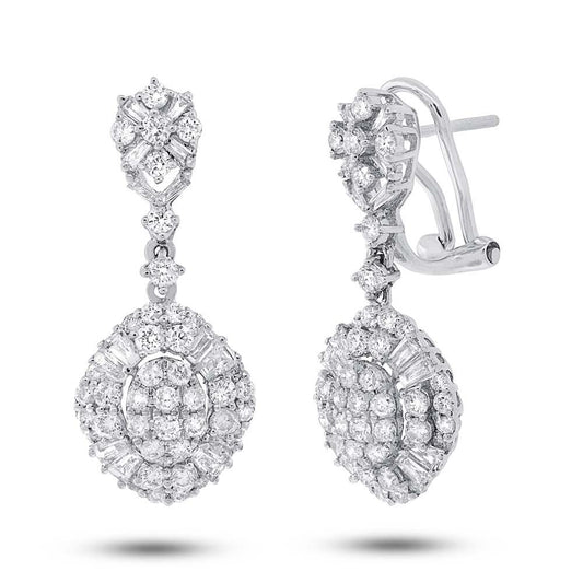 18k White Gold Diamond Earring - 2.14ct