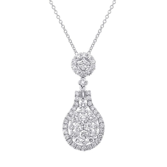 18k White Gold Diamond Pendant - 1.35ct