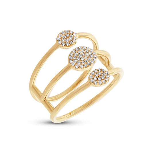 14k Yellow Gold Diamond Pave Ring Size 5 - 0.20ct