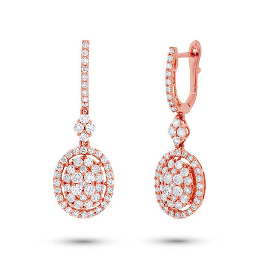 18k Rose Gold Diamond Earring - 1.70ct