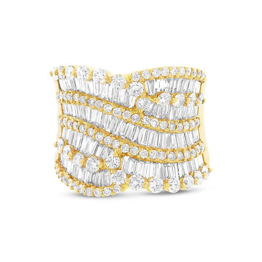 18k Yellow Gold Diamond Lady's Baguette Ring - 3.62ct