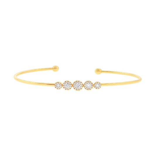 14k Yellow Gold Diamond Bangle - 0.37ct
